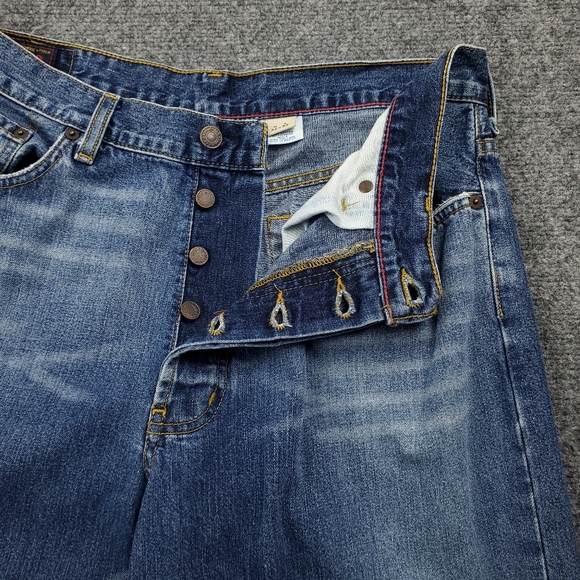 Vintage Abercrombie Fitch Jeans 32x32 Y2K Low Rise Bootcut Stone Wash Distressed - Picture 9 of 15